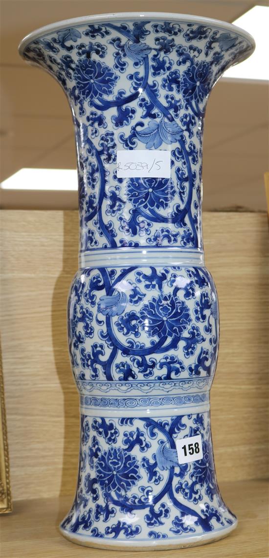 A Chinese blue and white vase 47cm